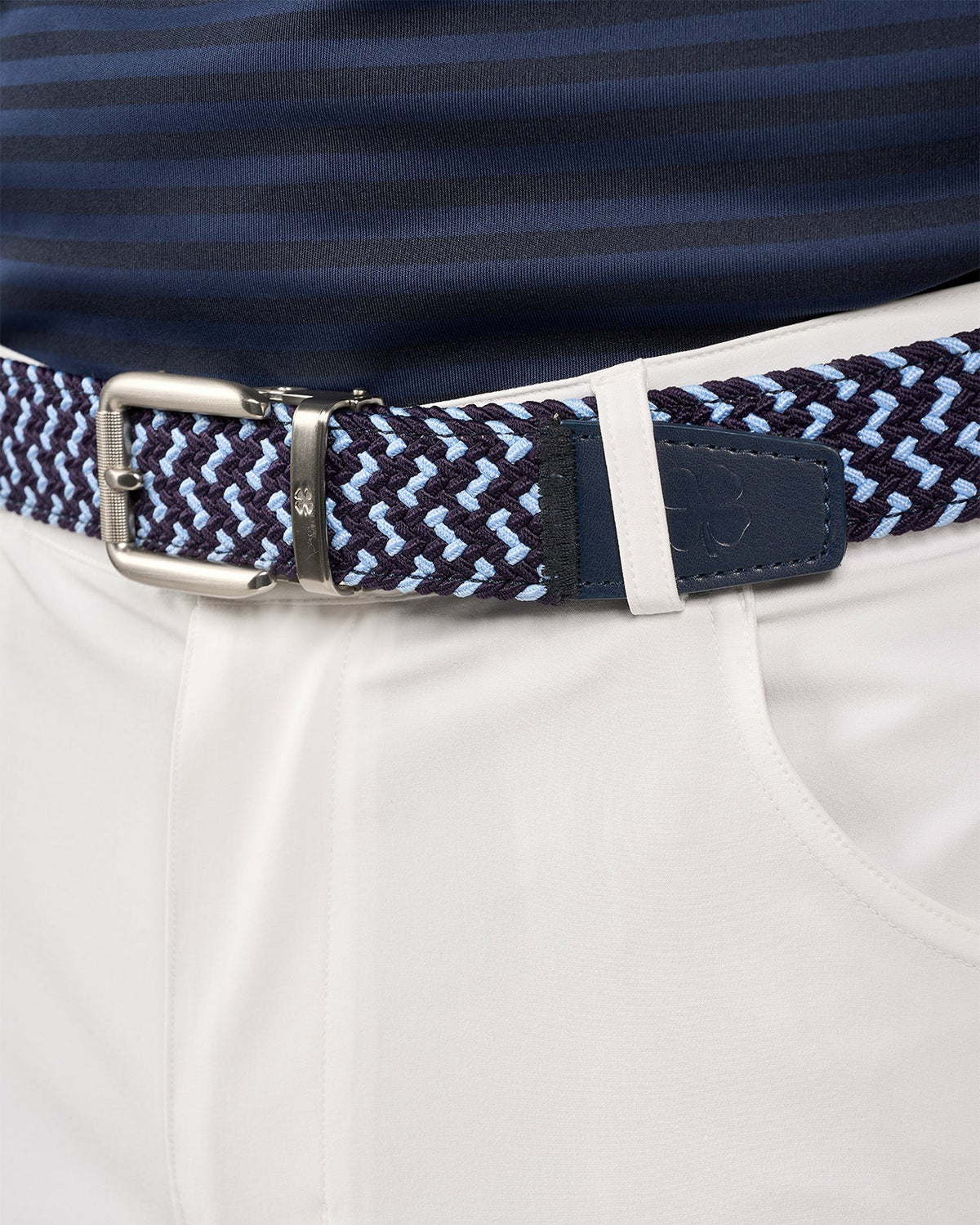 Unisex Stretch Braided Navy and Azure Weave Belt