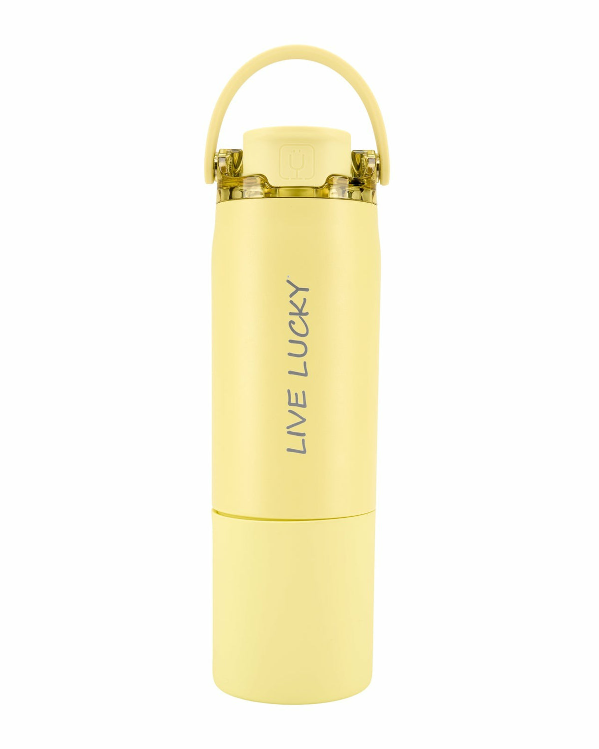 "Live Lucky" Yellow Wellness Water Bottle - Prickly Pear