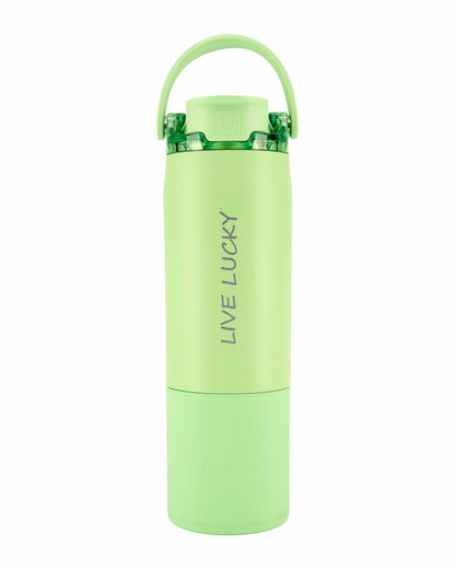 "Live Lucky" Green Wellness Water Bottle - Kiwi