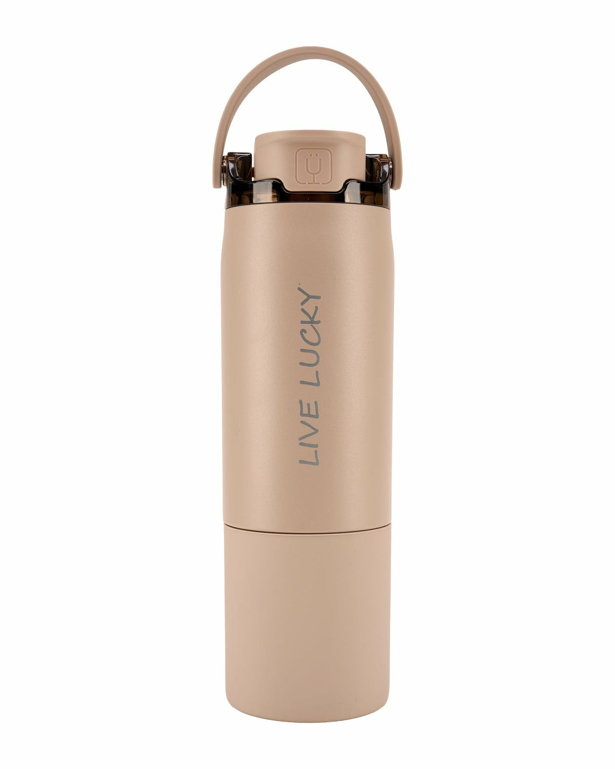 "Live Lucky" Brown Wellness Water Bottle - Mocha