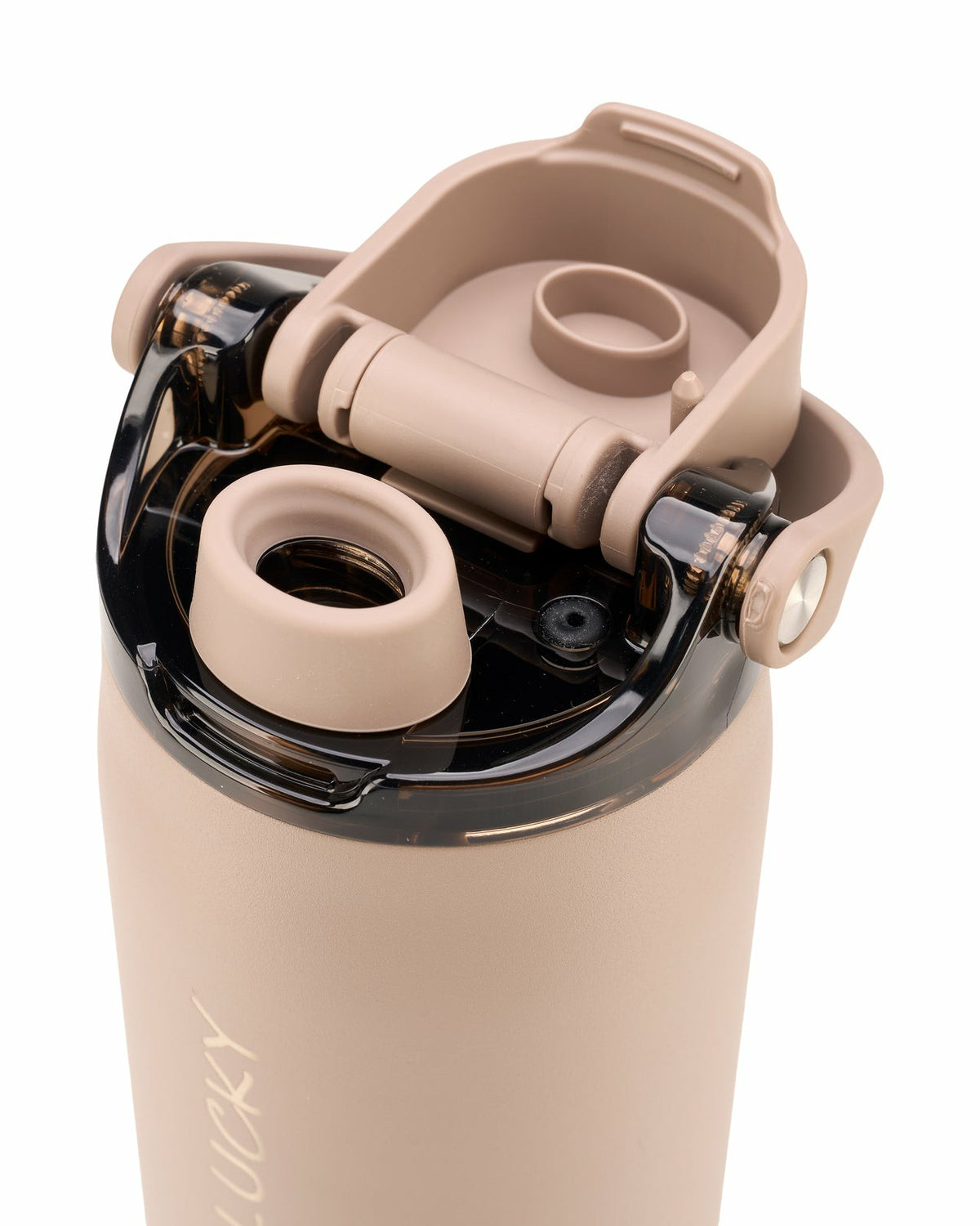 "Live Lucky" Brown Wellness Water Bottle - Mocha