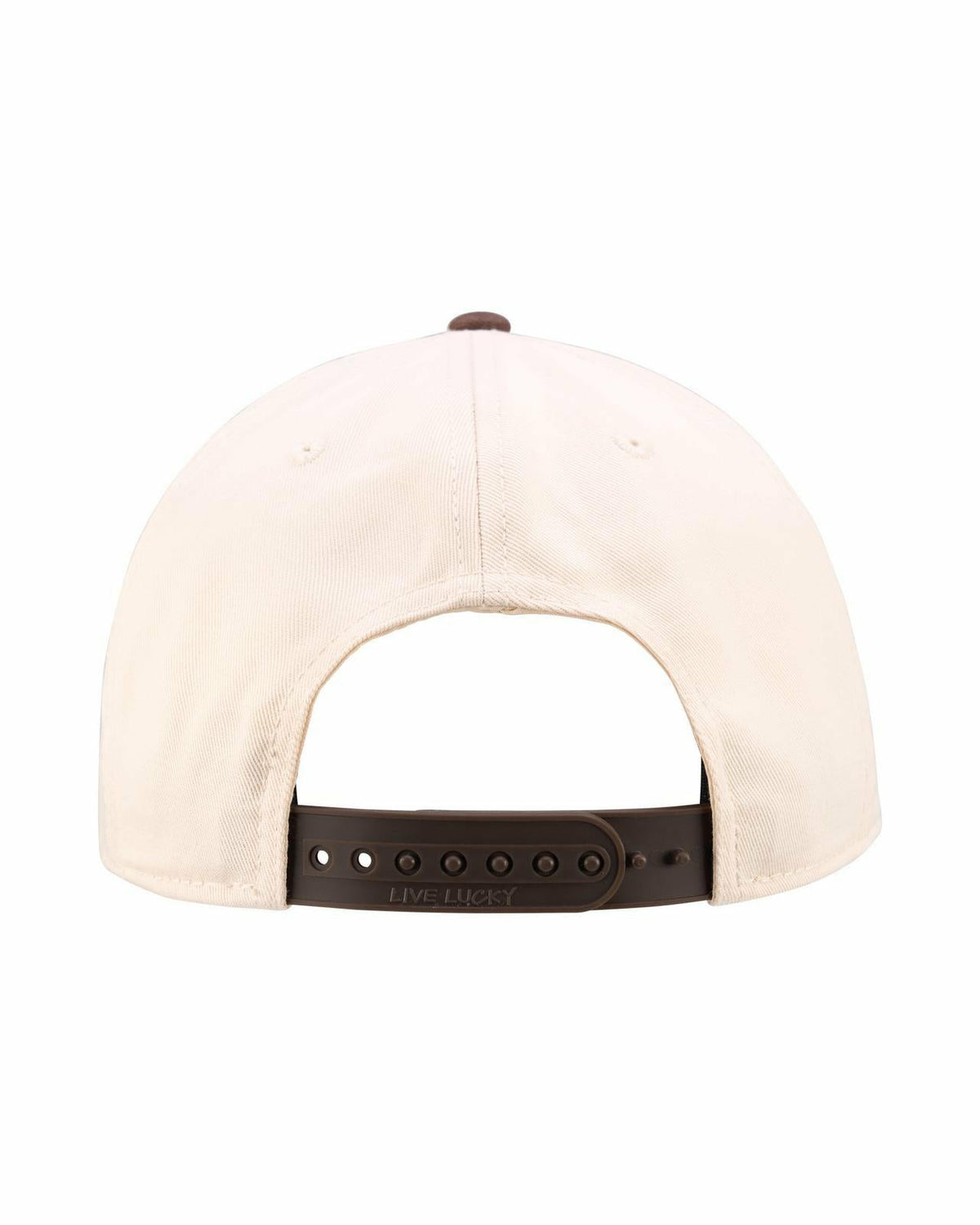 Vintage-Inspired Tan Hat with Brown Brim