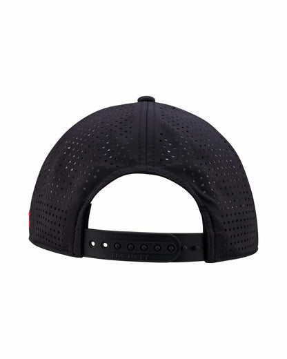 Unisex Black Summer Rope Hat with Neon Red Clover Logo