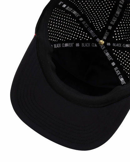 Unisex Black Summer Rope Hat with Neon Red Clover Logo