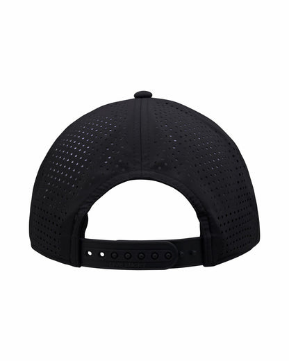 Unisex Black Summer Rope Hat with Neon Blue Clover Logo