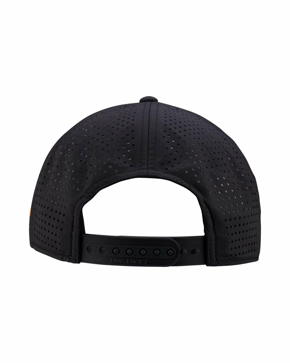 Unisex Black Summer Rope Hat with Neon Orange Clover Logo