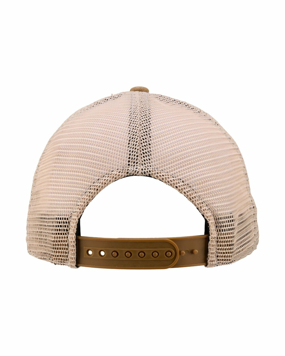 Vintage Two-Tone Tan Golf Hat with Black Mesh