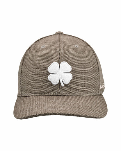 Unisex Adjustable Beige Summer Hat with White Clover Icon