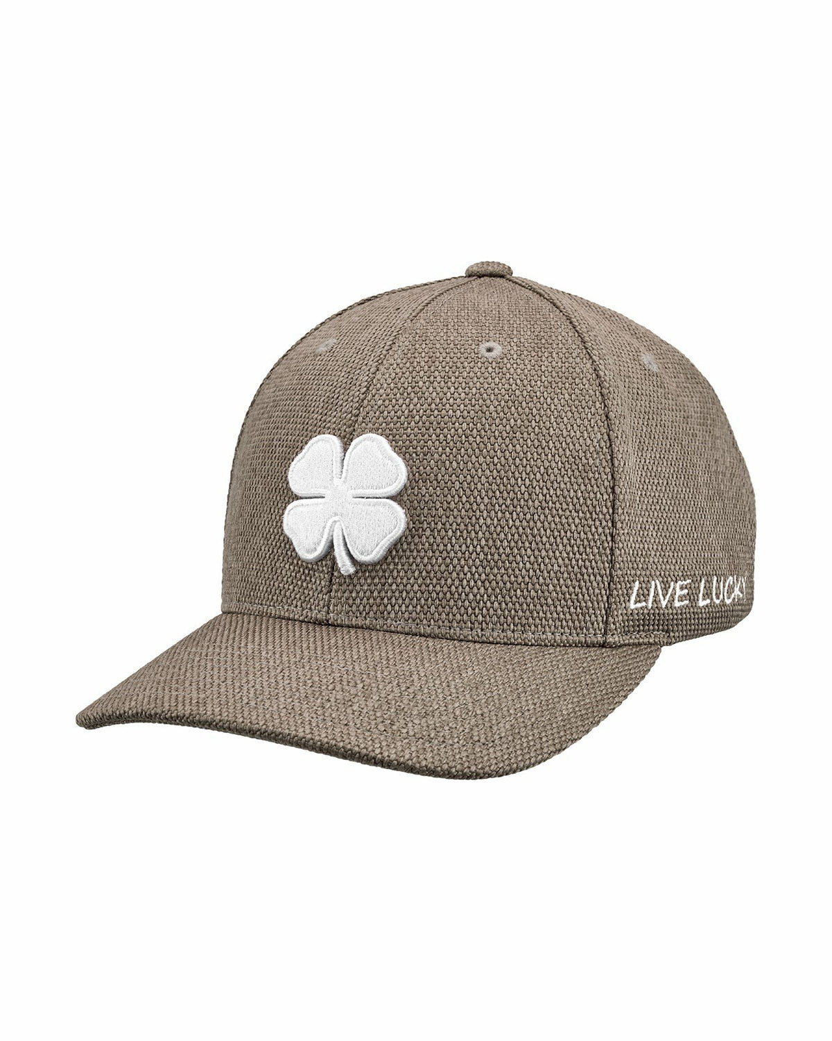 Unisex Adjustable Beige Summer Hat with White Clover Icon