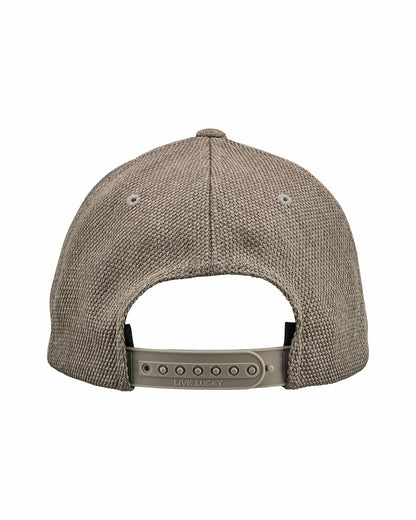 Unisex Adjustable Beige Summer Hat with White Clover Icon
