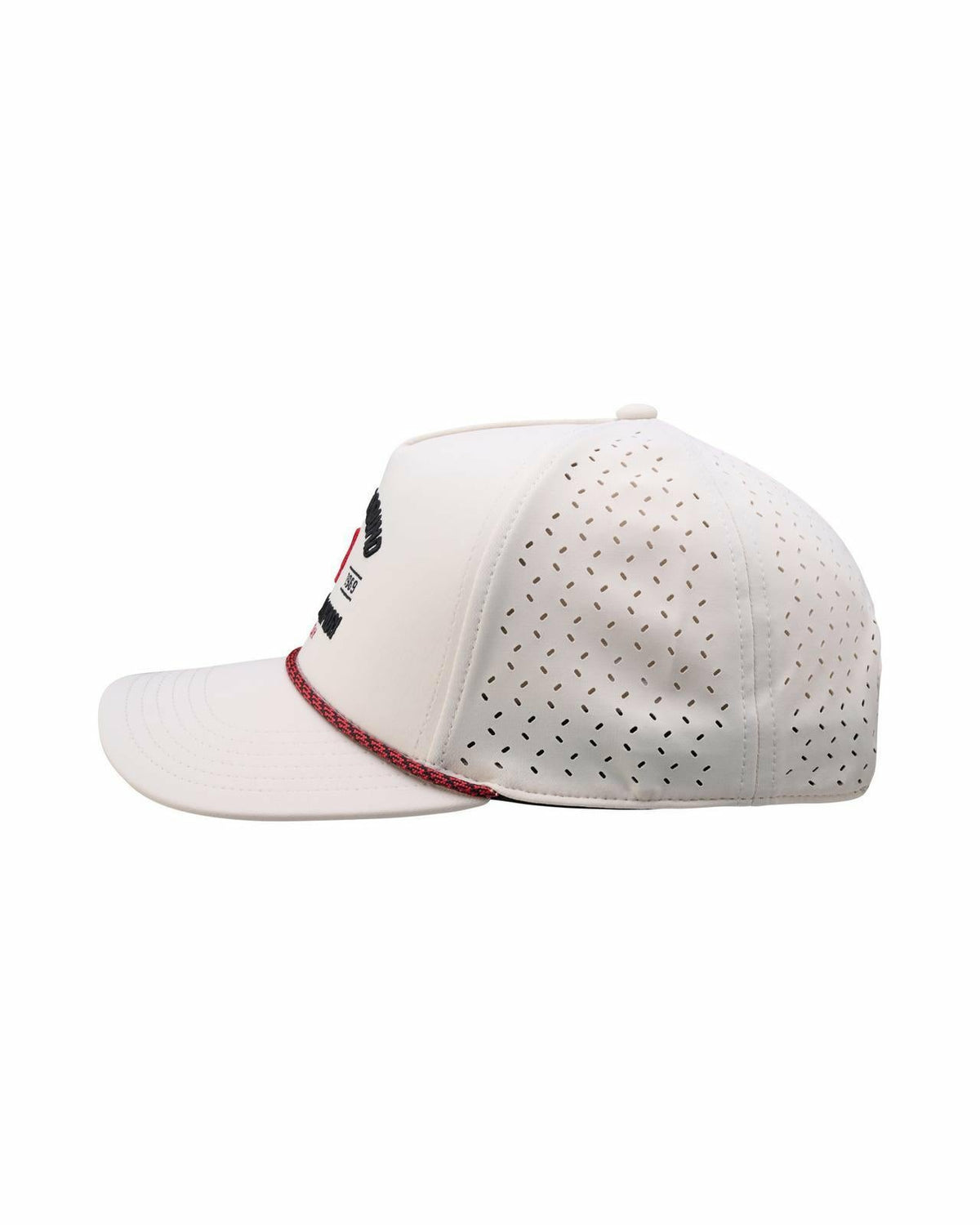 Playful White and Red Hat for Golf and Lifestyle