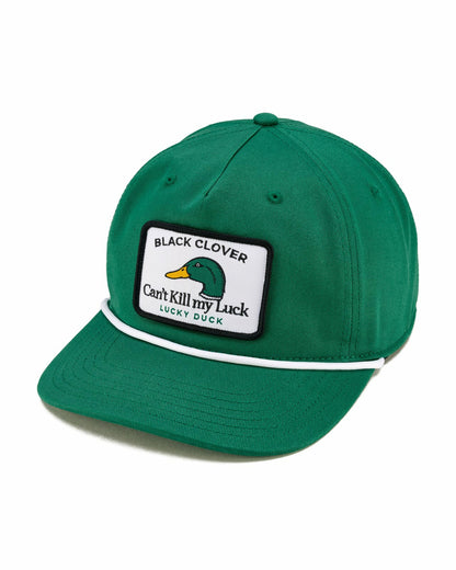 Unisex Adjustable Green Hat with Duck Embroidery