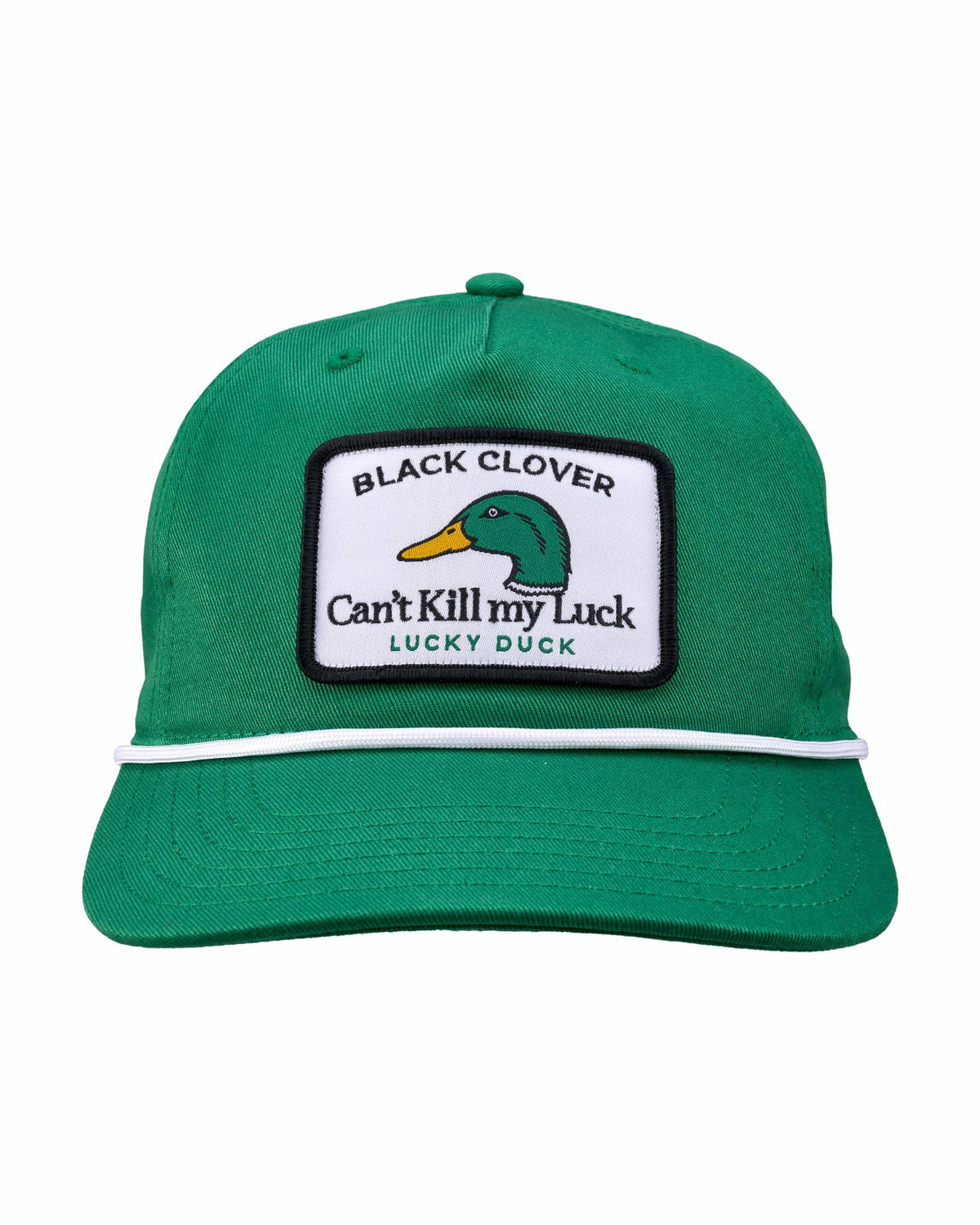 Unisex Adjustable Green Hat with Duck Embroidery