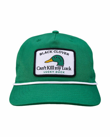 Unisex Adjustable Green Hat with Duck Embroidery