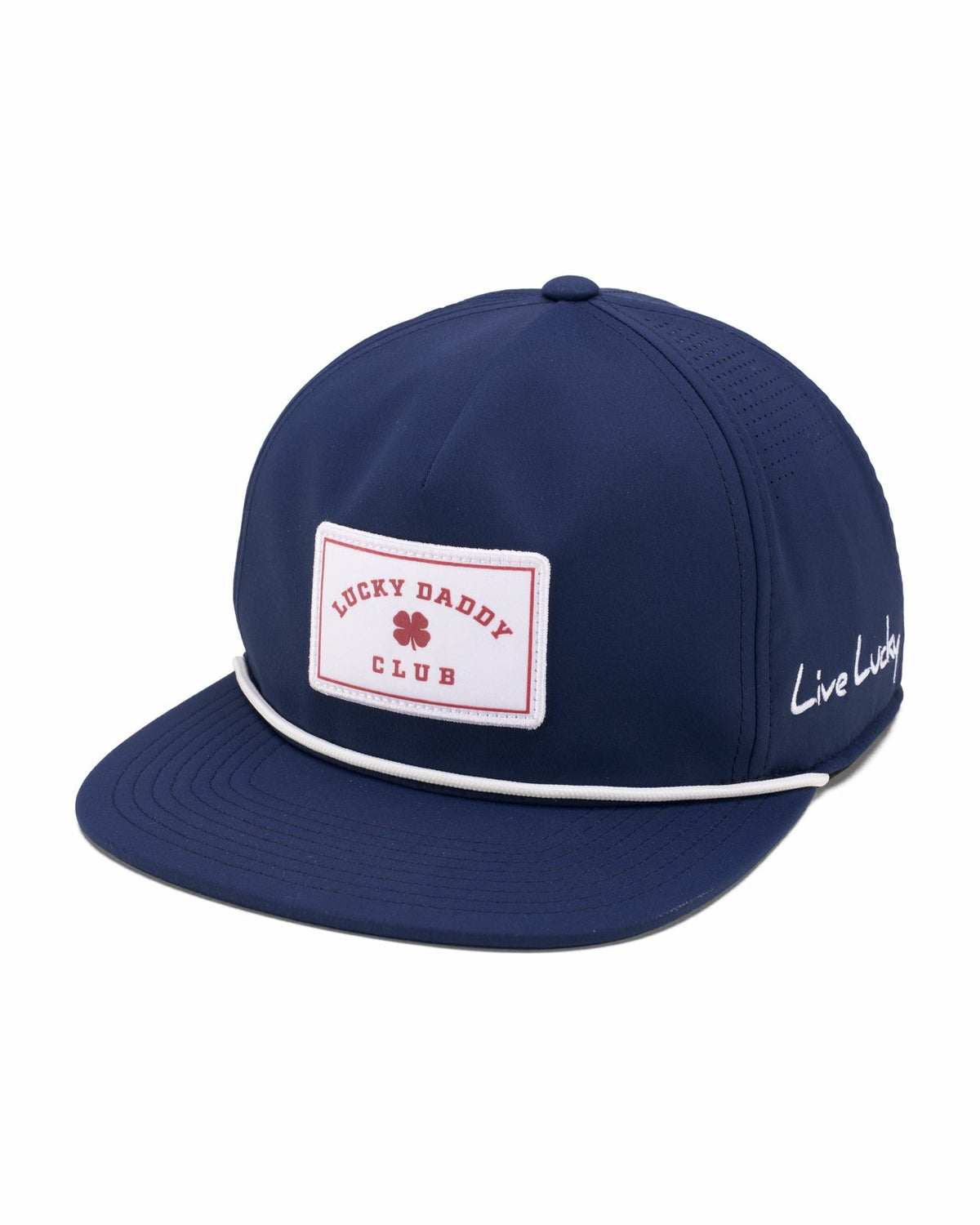Navy Blue Flat Brim Lucky Hat for Dads
