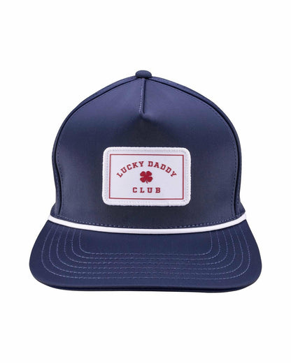 Navy Blue Flat Brim Lucky Hat for Dads