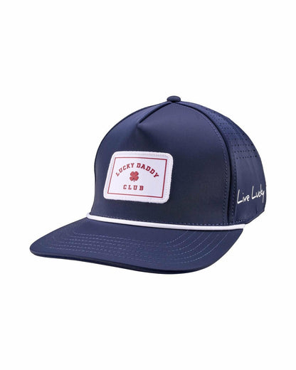 Navy Blue Flat Brim Lucky Hat for Dads