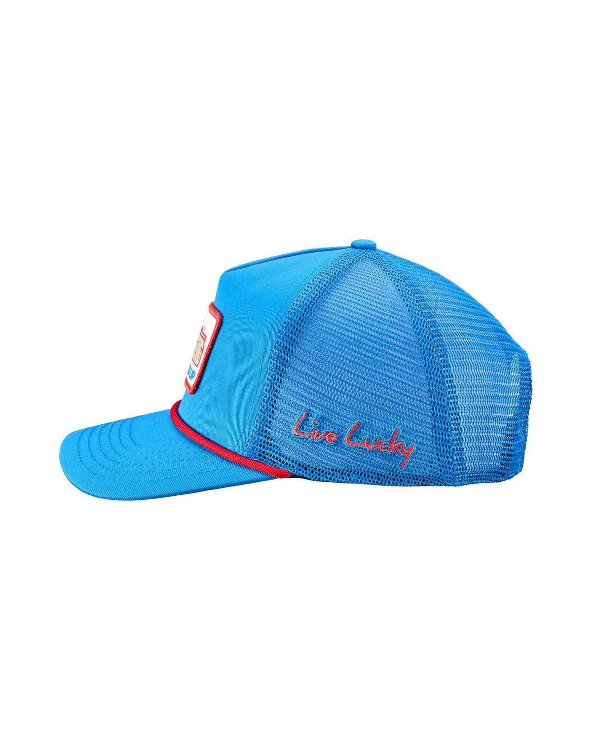 Playful Blue Hat with Red Rope for Golf and Lifestyle