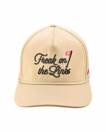 Playful Tan Hat for Golf and Lifestyle