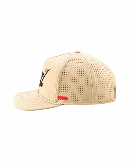 Playful Tan Hat for Golf and Lifestyle