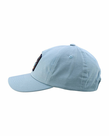 Unisex Adjustable Blue Hat with Fish Embroidery