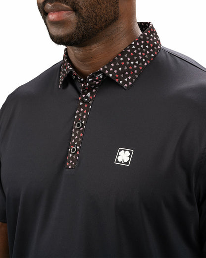 Black and Red Men's Valentine Polo