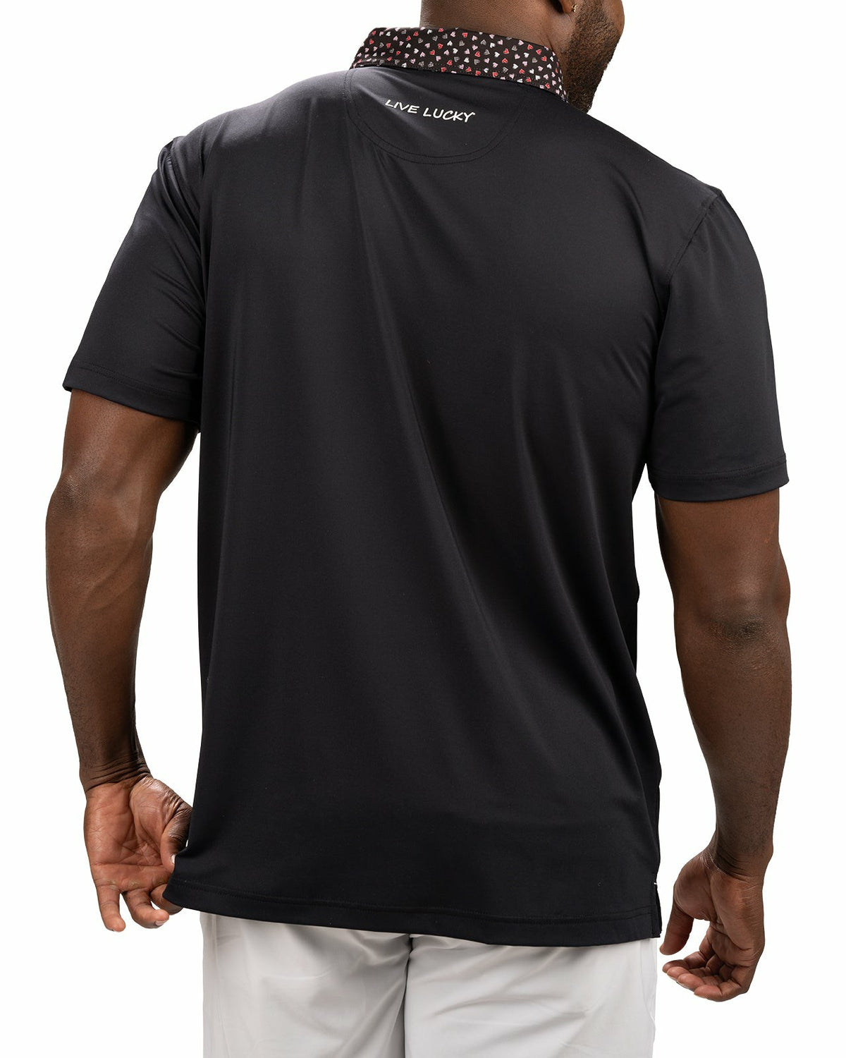 Black and Red Men's Valentine Polo