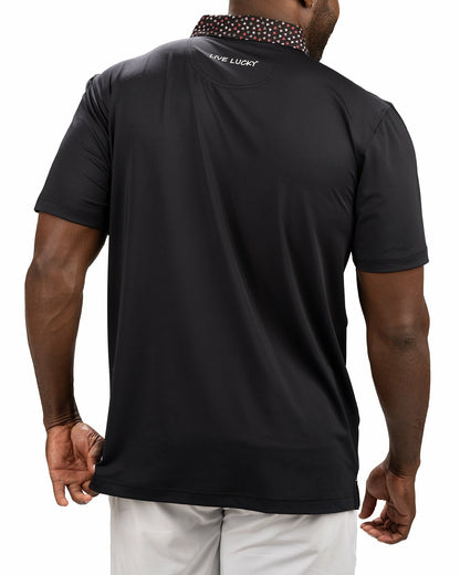Black and Red Men's Valentine Polo