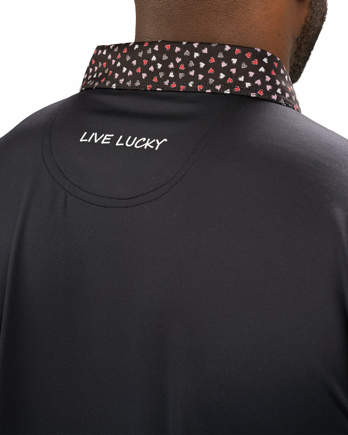Black and Red Men's Valentine Polo