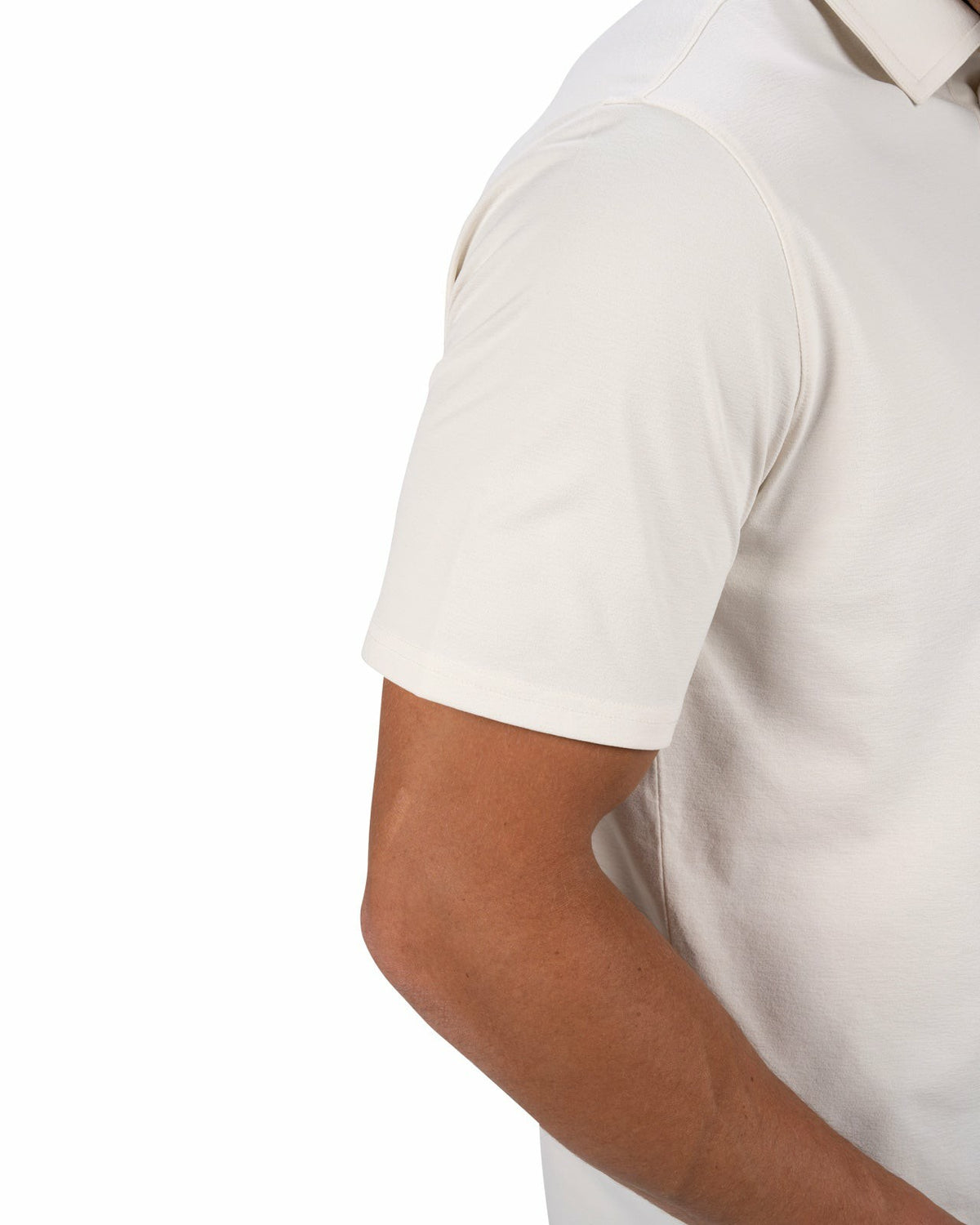 Men's Comfortable White Performance Polo for Golf or Business