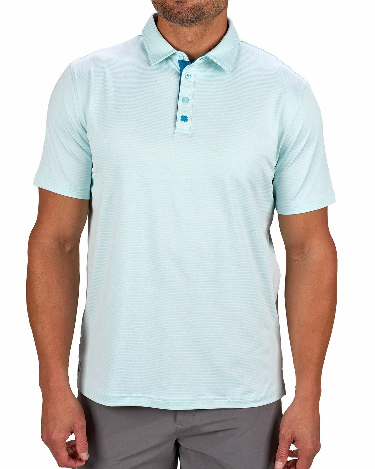 Men's Breathable Mint Green Performance Polo for Golf or Business