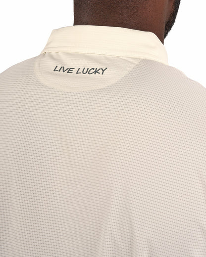 Men's Off-White Mesh Performance Polo for Golf or Business