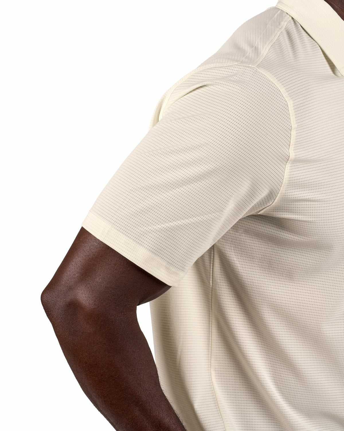 Men's Off-White Mesh Performance Polo for Golf or Business