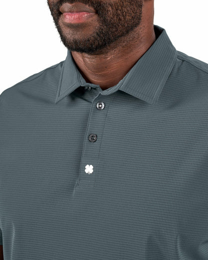 Men's Dark Grey Mesh Performance Polo for Golf or Business