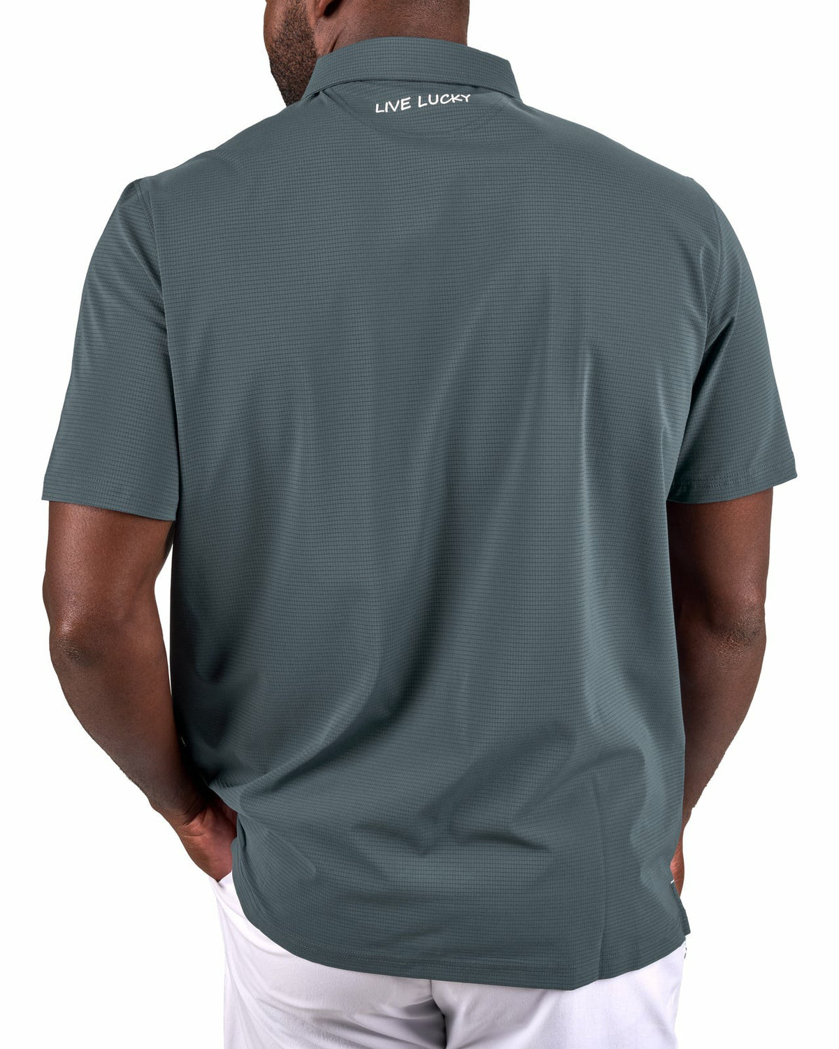 Men's Dark Grey Mesh Performance Polo for Golf or Business