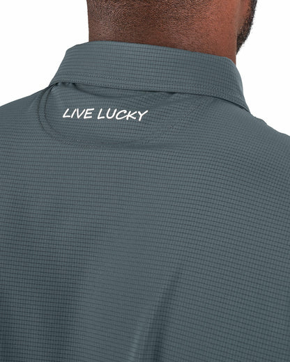 Men's Dark Grey Mesh Performance Polo for Golf or Business