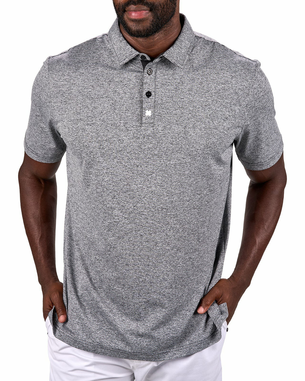 Men's Breathable Black Performance Polo for Golf or Business