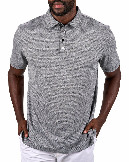 Men's Breathable Black Performance Polo for Golf or Business