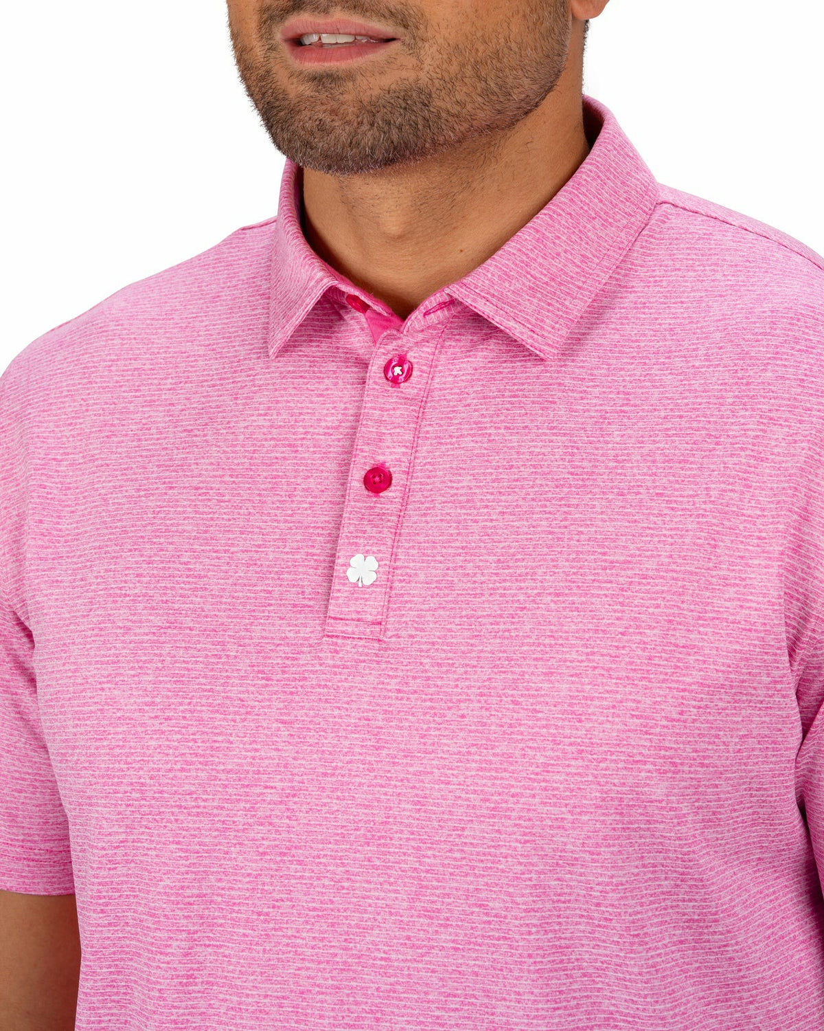 Men's Breathable Pink Performance Polo for Golf or Business