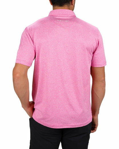 Men's Breathable Pink Performance Polo for Golf or Business