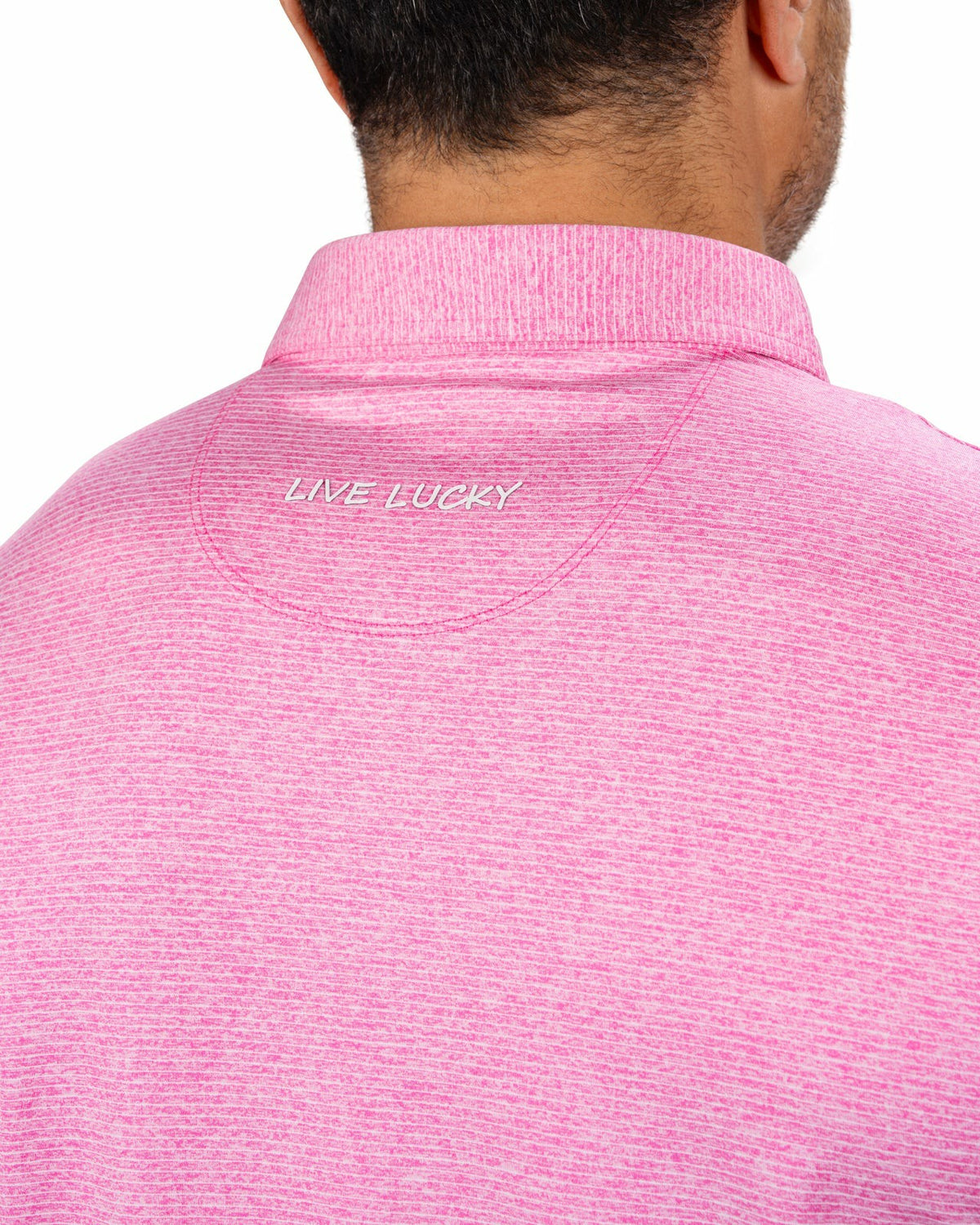 Men's Breathable Pink Performance Polo for Golf or Business
