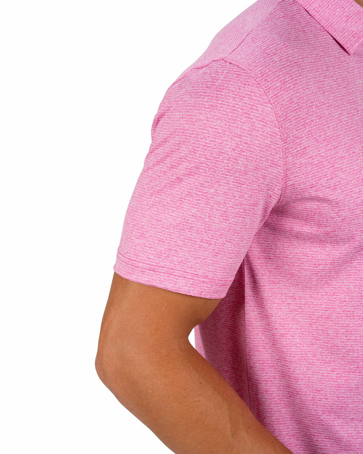 Men's Breathable Pink Performance Polo for Golf or Business