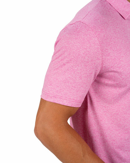 Men's Breathable Pink Performance Polo for Golf or Business