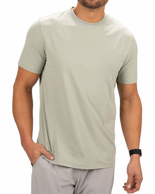 Poly Slub Stretch Short Sleeve Green T-Shirt