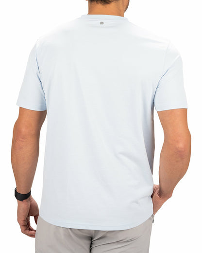 Poly Slub Stretch Short Sleeve Light Blue T-Shirt