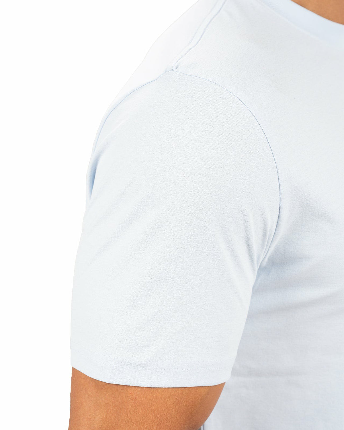 Poly Slub Stretch Short Sleeve Light Blue T-Shirt