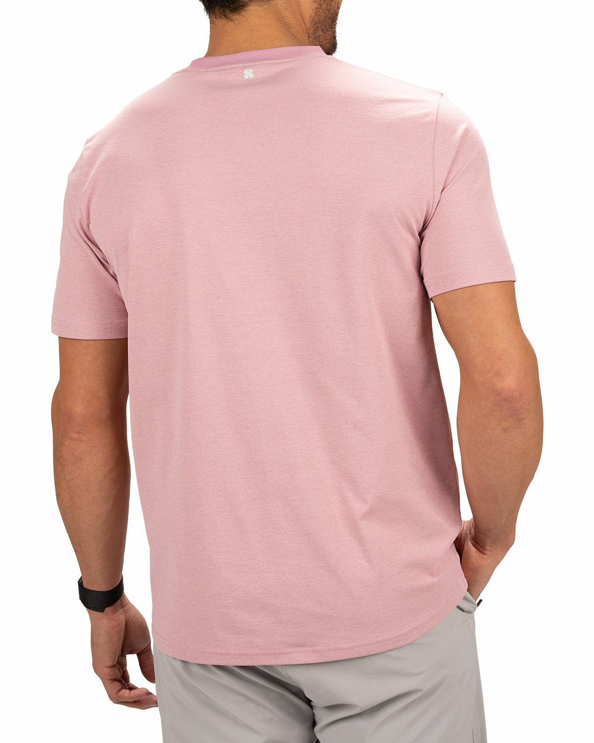 Poly Slub Stretch Short Sleeve Pastel Pink T-Shirt