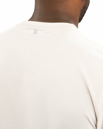 Poly Slub Stretch Short Sleeve Cream T-Shirt