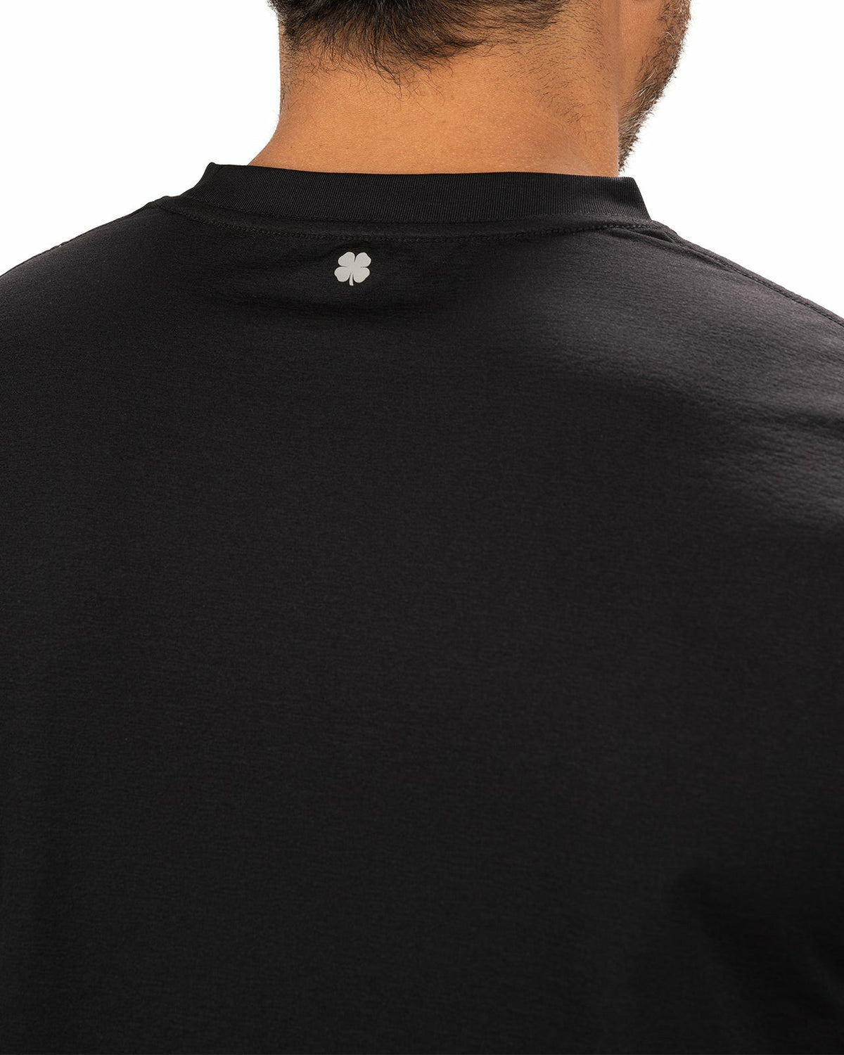 Poly Slub Stretch Short Sleeve Black T-Shirt