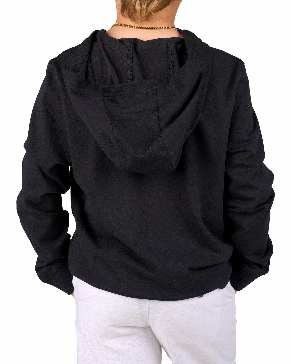 Jr Luxe Tee Hoodie in Black
